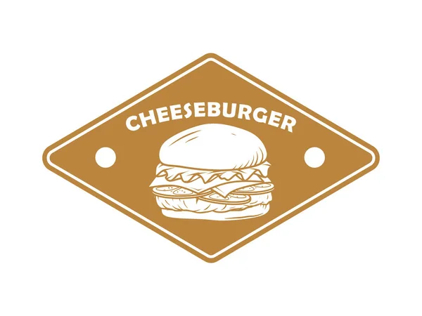 Käse Burger Logo Vorlage — Stockvektor