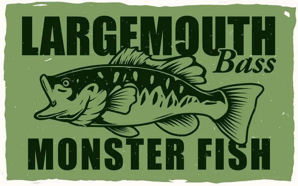 Largemouth Bass Fishing Poster Print Royalty Free Stock Vectors