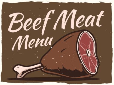 Sığır eti menüsü antika poster