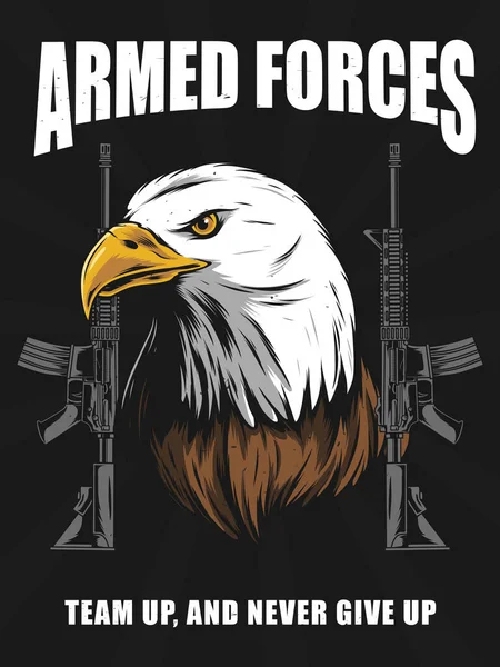Armed Force Eagle Head Poster — Stock Vector