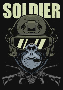 Goril kafalı asker posteri