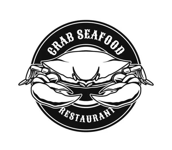 Crab Seafood Badge Logo Template Vector Graphics