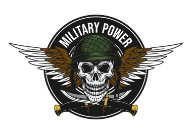 askeri tasarım kafatası ve kanat çizimi