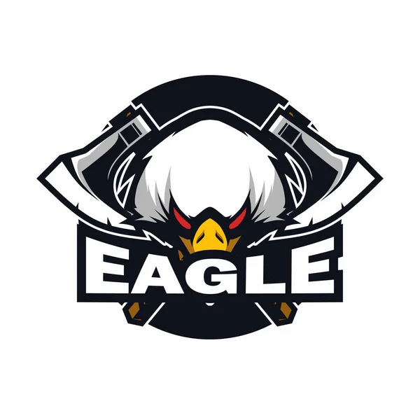 Águila Con Diseño Logotipo Vector Hacha — Archivo Imágenes Vectoriales