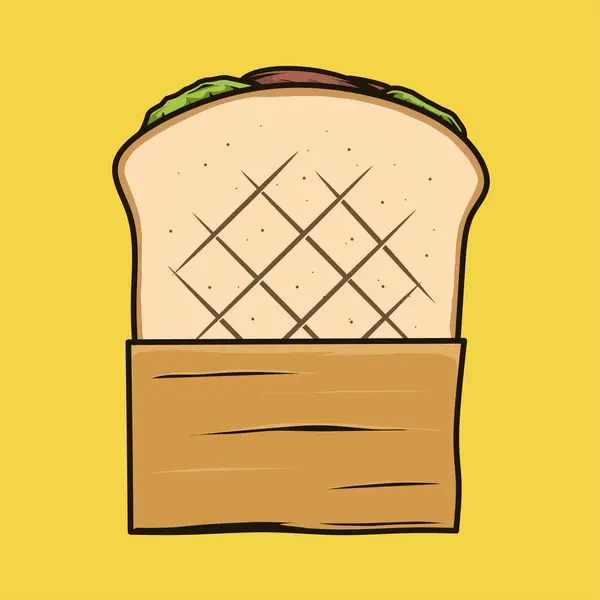 Sandwich Grillé Avec Illustration Bœuf — Image vectorielle