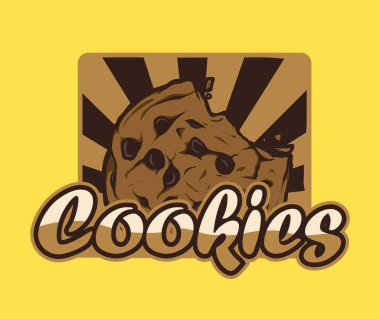 Çikolatalı kurabiye logosu tasarımı konsepti