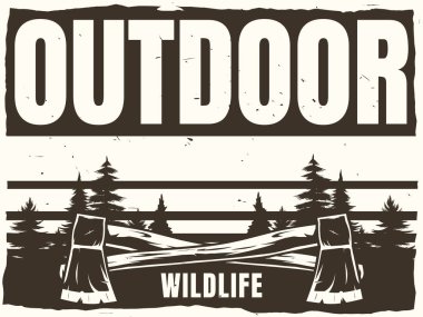 Baskı için açık hava vintage posteri