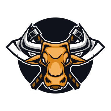 Balta logosu şablonlu boğa maskotu