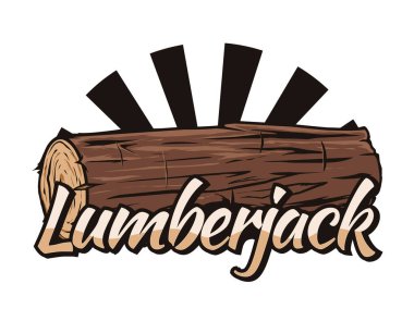 Kütük çizimli oduncu logo şablonu