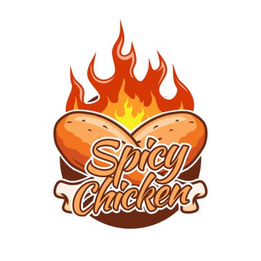 Baharatlı kızarmış tavuk logosu şablonu