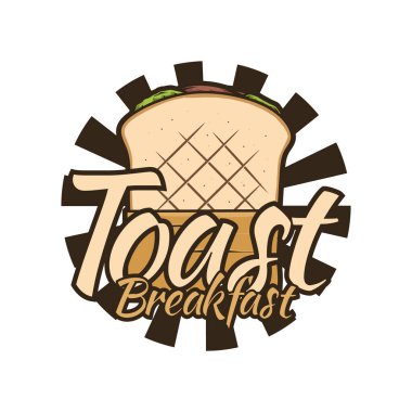 Restoran için tost logosu tasarımı şablonu