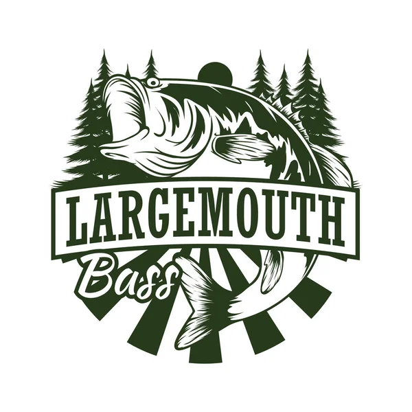 Largemouth Bass Logo Design Template Stock Illustration