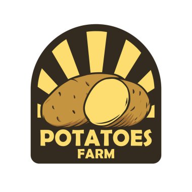 Patates çiftliği logo tasarım şablonu