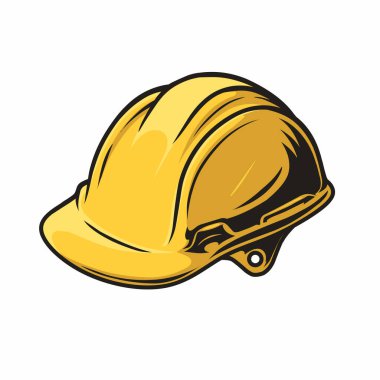 Sarı güvenlik kask vektörü çizimi