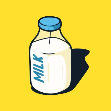 Bir şişe süt vektörü çizimi