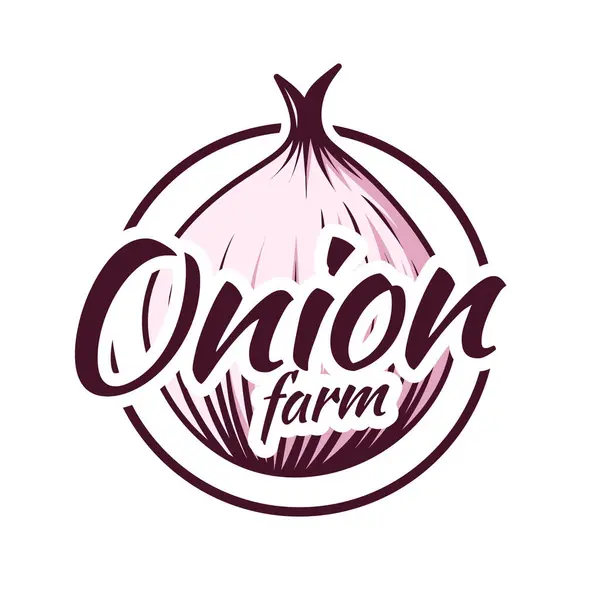 Onion Farm Logo Design Template — Stok Vektör