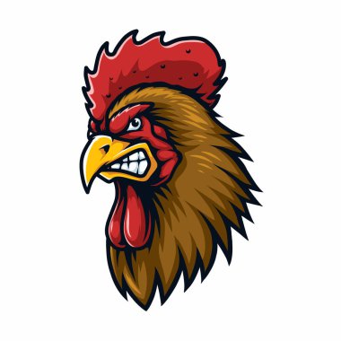 Tavuk horozu baş vektörü maskot