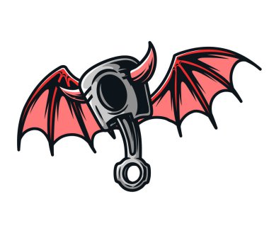 Piston şeytan vektörü maskot çiziyor