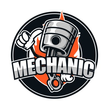 Mekanik Vektör Maskotu, Beyaz Arkaplanda İzole Edildi