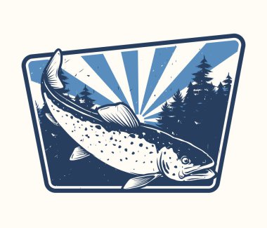 Vahşi Alabalık Balık Rozeti Tasarımı