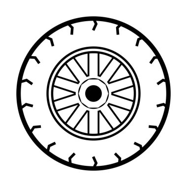 Tekerlek simgesi vektör illüstrasyon logo tasarımı