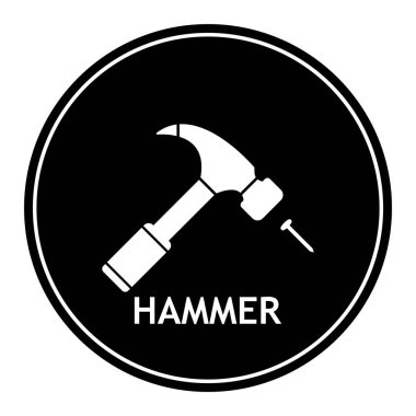 Çekiç simgesi vektör logo tasarımı