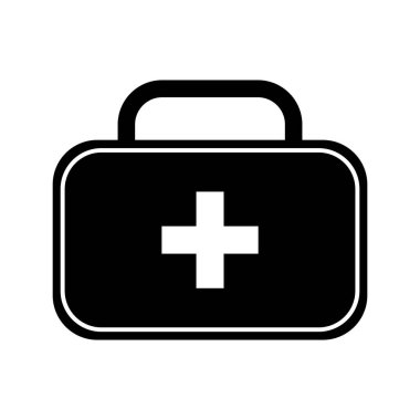 İlk yardım kiti simgesi vektör illüstrasyon logo tasarımı