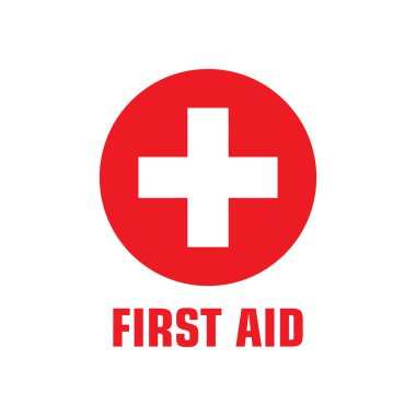 İlk yardım kiti simgesi vektör illüstrasyon logo tasarımı
