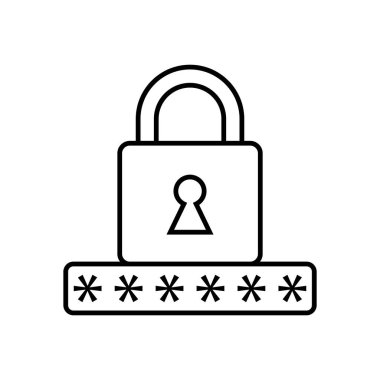 asma kilit simgesi vektör illüstrasyon logo tasarımı