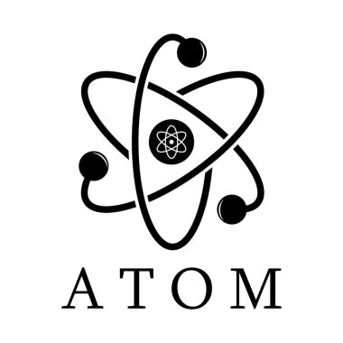 atom simgesi vektör şablonu illüstrasyon logo tasarımı