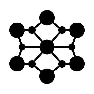Molekül simgesi vektör şablonu çizim logosu tasarımı