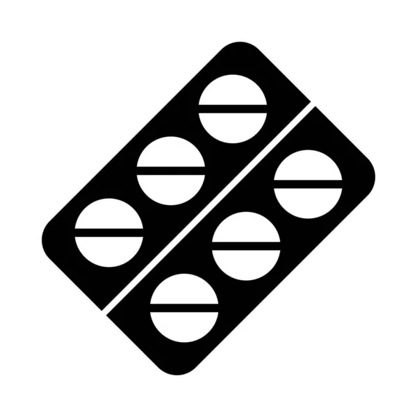 Tablett Medicin Ikon Vektor Mall Illustration Logotyp Design — Stock vektor