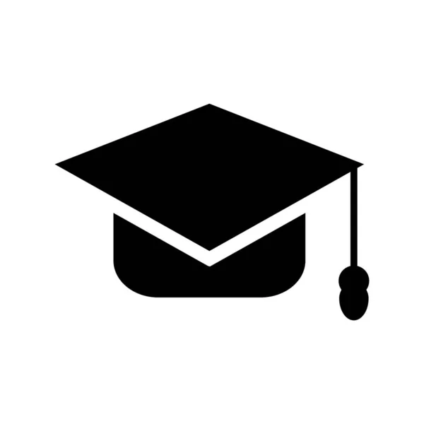 Sombrero Graduado Icono Vector Plantilla Ilustración Logo Diseño — Vector de stock