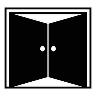 kapı simgesi vektör şablonu illüstrasyon logo tasarımı