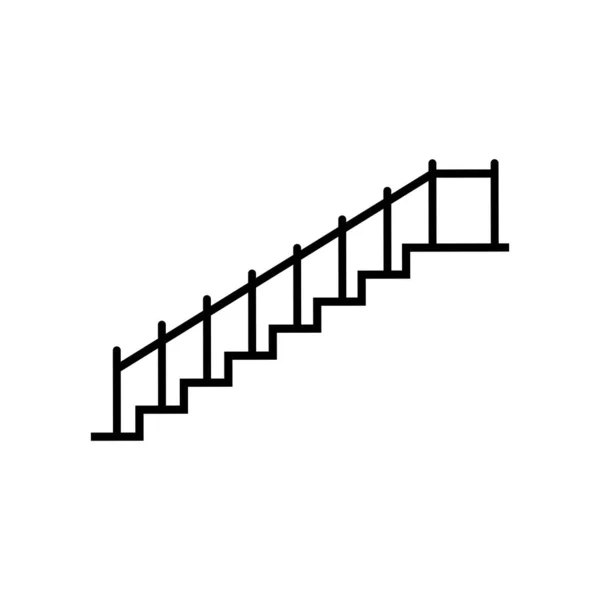 Merdiven Simgesi Vektör Şablonu Çizim Logosu Tasarımı — Stok Vektör