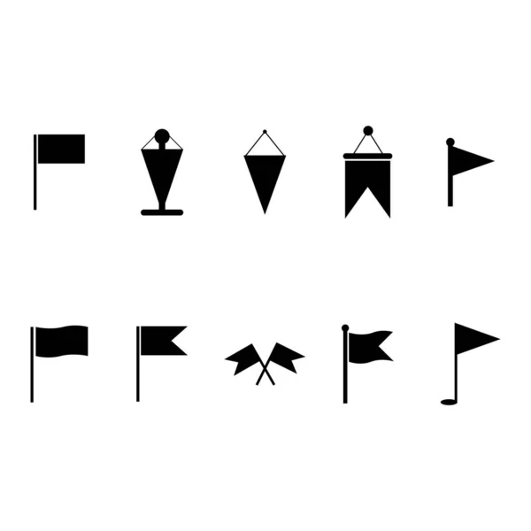 Drapeau Icône Vectoriel Modèle Illustration Logo Design — Image vectorielle