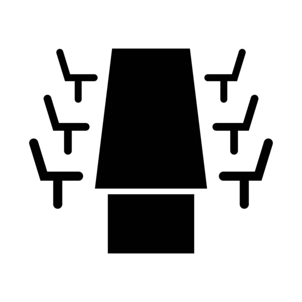 Table Réunion Icône Vectoriel Modèle Illustration Logo Design — Image vectorielle