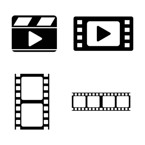 Vidéo Jouer Ligne Icône Vectoriel Modèle Illustration Logo Conception — Image vectorielle