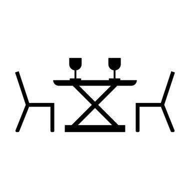 restoran tablosu simgesi vektörü