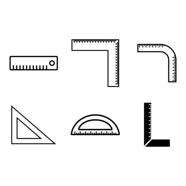 Règle Icône Vectoriel Modèle Illustration Logo Conception — Image vectorielle