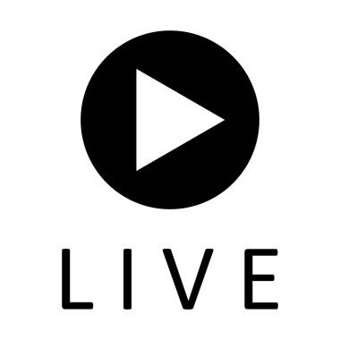 canlı yayın simgesi vektör şablonu illüstrasyon logo tasarımı