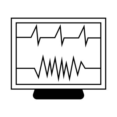 kalp atışı simgesi vektör şablonu çizim logosu tasarımı