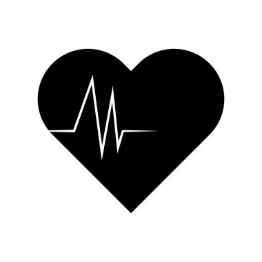kalp atışı simgesi vektör şablonu çizim logosu tasarımı