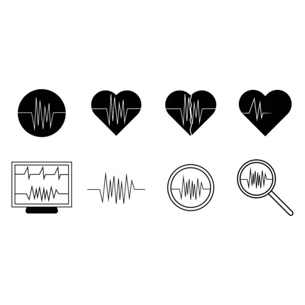 Kalp Atışı Simgesi Vektör Şablonu Çizim Logosu Tasarımı — Stok Vektör