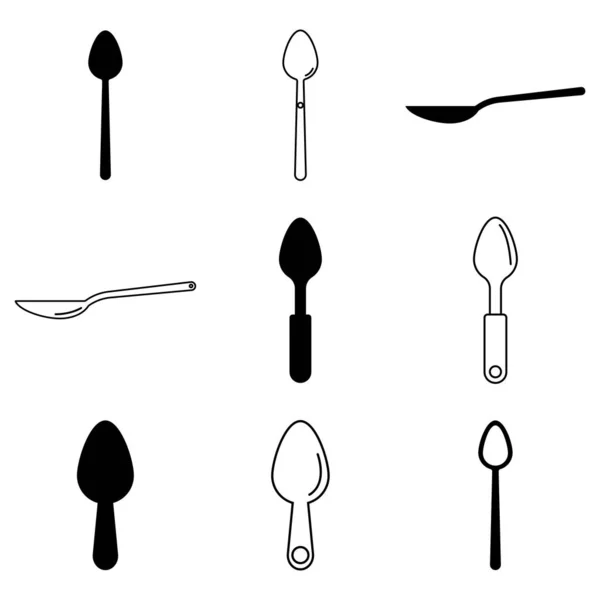 Spoon Icon Vector Template Illustration Logo Design — Stock Vector