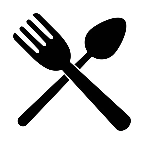 Lingură Furculiță Icon Vector Șablon Ilustrare Logo Design — Vector de stoc