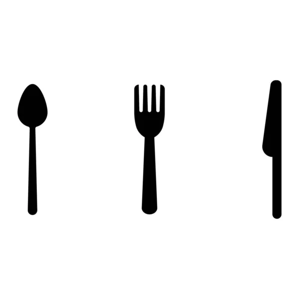 Cutlery Ícone Vetor Modelo Ilustração Logotipo Design — Vetor de Stock