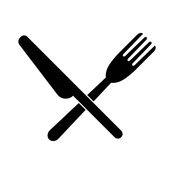 Çatal Bıçak Ikonu Vektör Şablonu Çizim Logosu Tasarımı — Stok Vektör