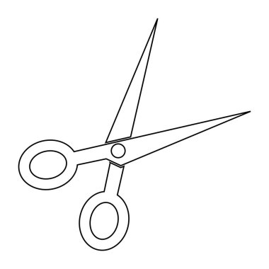 Makas simgesi vektör şablonu çizim logosu tasarımı