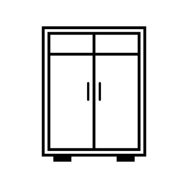 Dolap simgesi vektör şablonu çizim logosu tasarımı